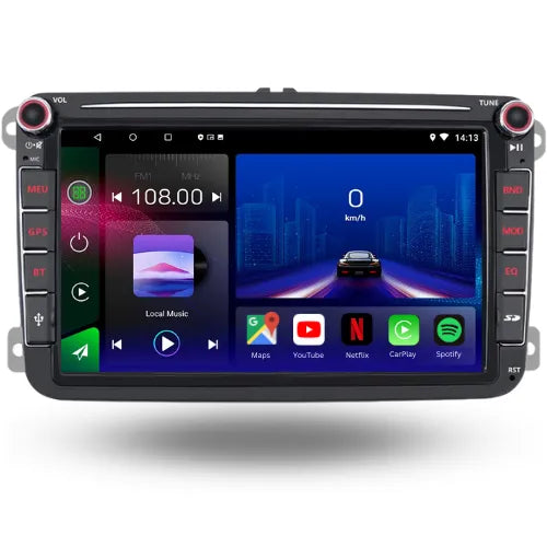 Volkswagen | Seat | Skoda | Écran 8 Pouces | Android 13 Autoradio | Apple CarPlay | Android Auto
