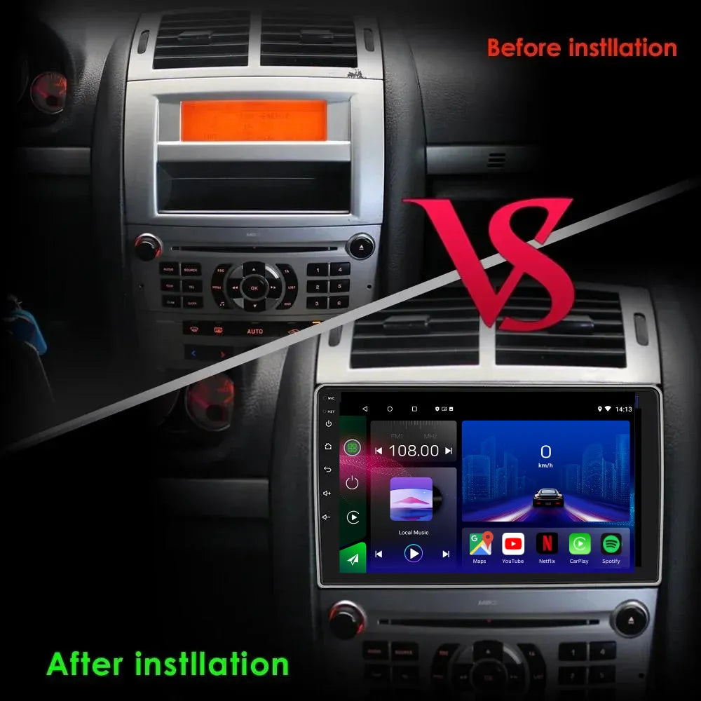 Peugeot 407 | 2004-2010 | Android 13 Autoradio | Apple CarPlay | Android Auto
