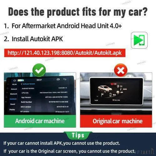 Carplay Pour Autoradio Android Sans Fil | Écran Tactile | Bluetooth | GPS