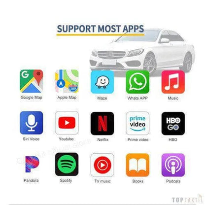 Carplay Pour Autoradio Android Sans Fil | Écran Tactile | Bluetooth | GPS