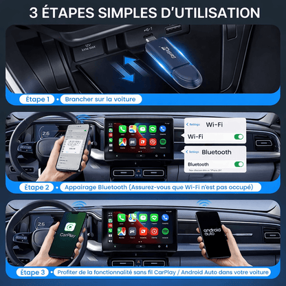 Adaptateur Carlinkit CarPlay Sans Fil Mini SE Pro 2026 – Plug & Play,Android Auto, CarPlay sans fil