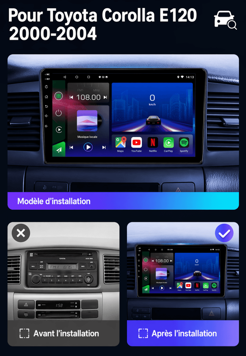 Toyota Corolla |2000 - 2004| Android 15 Autoradio | Apple CarPlay | Android Auto - toptaktil