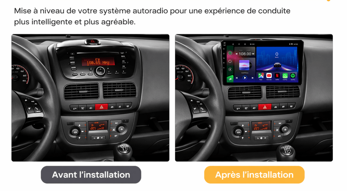 Fiat Doblo | Opel Combo Tour | 2010 - 2015 | Autoradio Android 15 | CarPlay |Android Auto - toptaktil