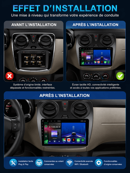 Dacia Dokker | Dcia Lodgy | 2013 - 2023 | Android 15 Autoradio | Apple CarPlay | Android Auto - toptaktil