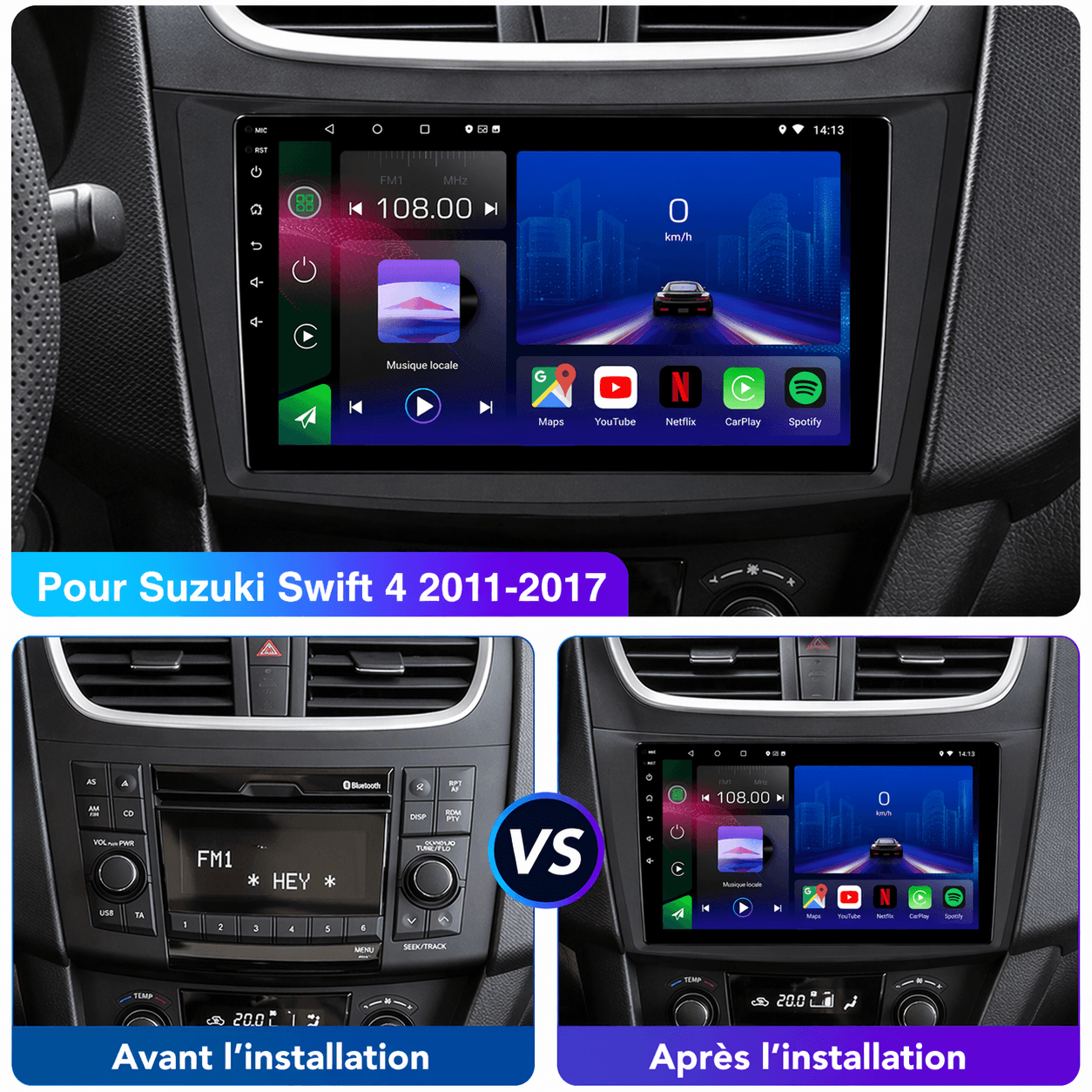 Suzuki Swift 4 Ertiga | 2011–2017 | Autoradio Android 15 | CarPlay |Android Auto - toptaktil