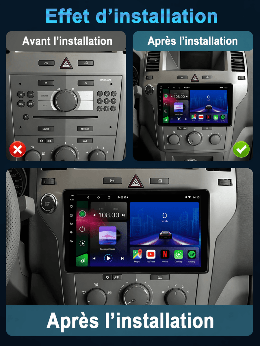 Opel Zafira B Astra H | 2005 - 2014 | Autoradio Android 15 | CarPlay |Android Auto - toptaktil