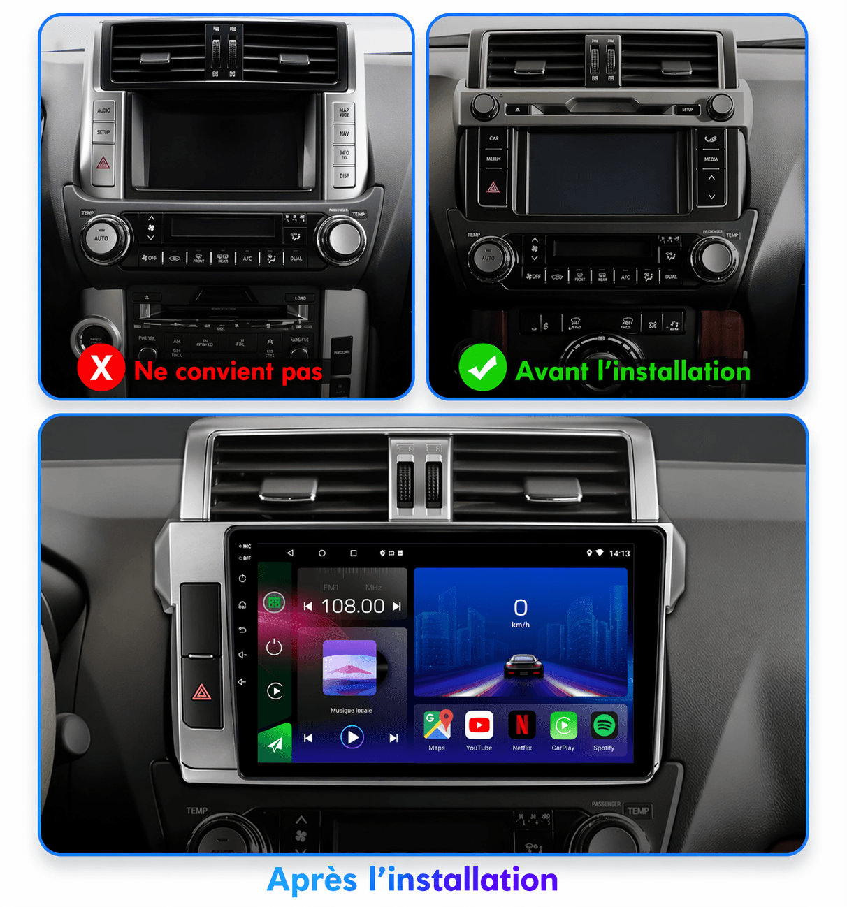 Toyota Land Cruiser | Prado 150 | 2009 - 2013 | Autoradio Android 15 | CarPlay |Android Auto - toptaktil