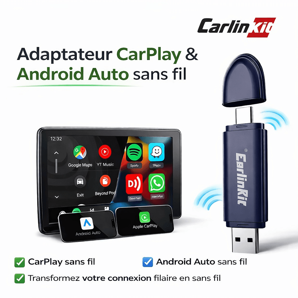 Adaptateur Carlinkit CarPlay Sans Fil Mini SE Pro 2026 – Plug & Play,Android Auto, CarPlay sans fil