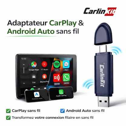 Adaptateur Carlinkit CarPlay Sans Fil Mini SE Pro 2026 – Plug & Play,Android Auto, CarPlay sans fil