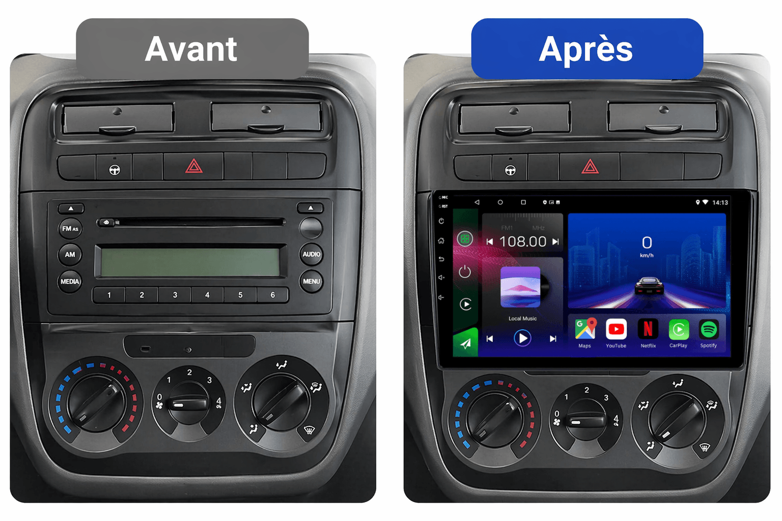FIAT GRAND PUNTO | 2007-2014 | Autoradio Android 15 | CarPlay |Android Auto - toptaktil
