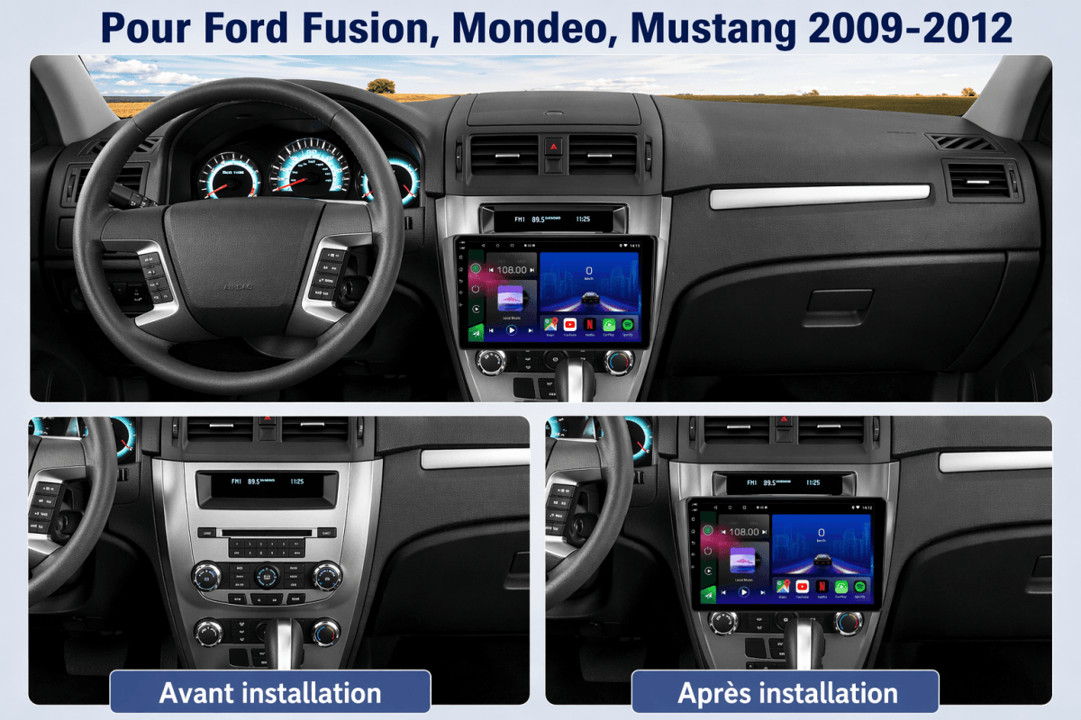 Ford Fusion Mondeo | 2009 - 2012| Android 15 | CarPlay | Bluetooth | GPS Intégré - toptaktil
