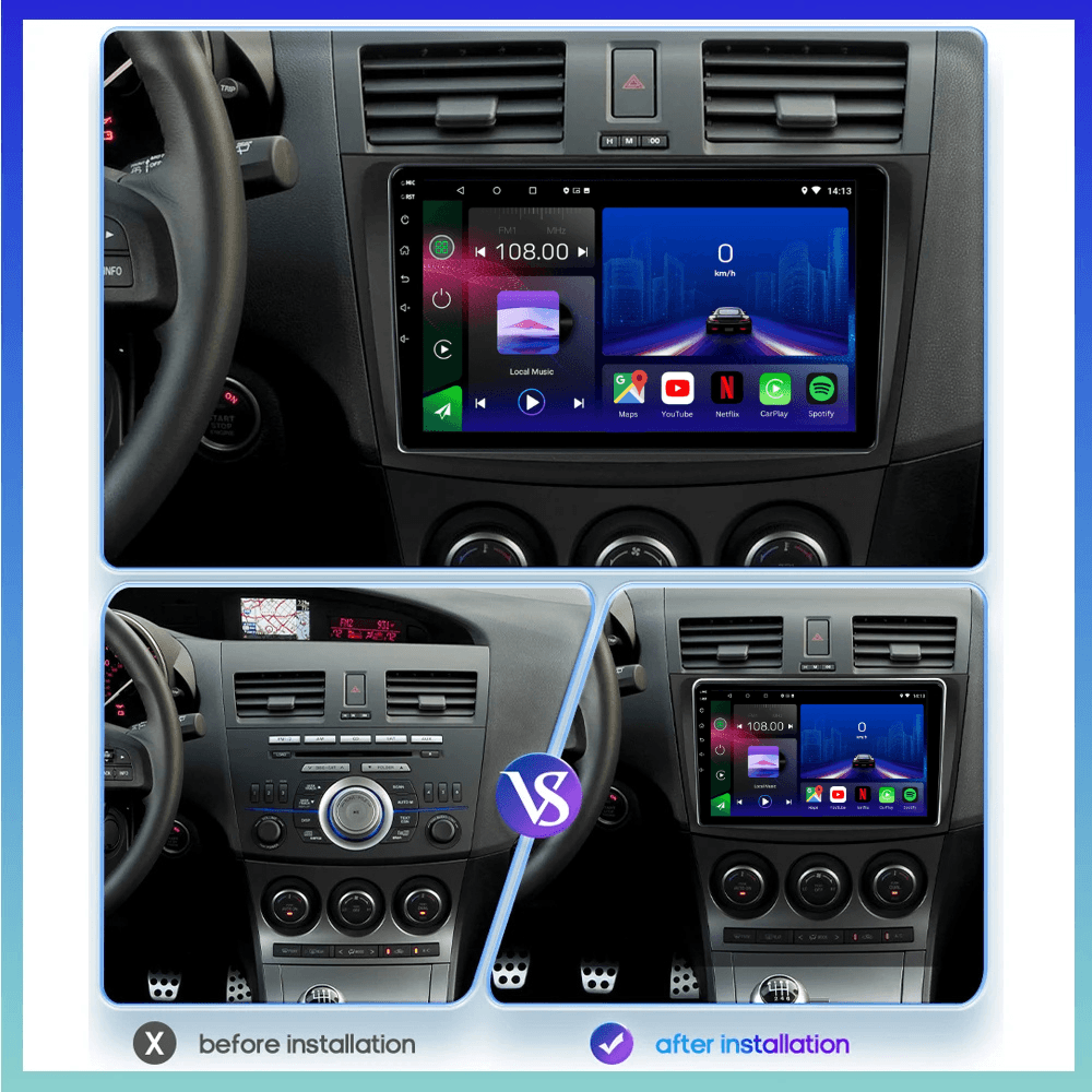 Mazda 3 |2004 - 2013| Autoradio Android 15 | CarPlay | Bluetooth | GPS Intégré - toptaktil