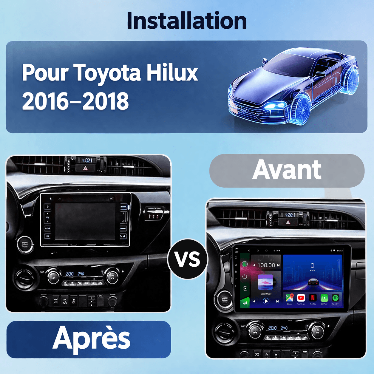 Toyota Hilux |2016 - 2018| Android 15 Autoradio | Apple CarPlay | Android Auto - toptaktil