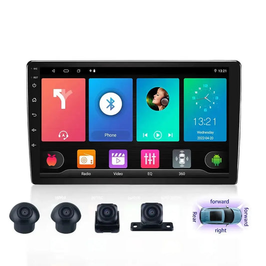 Autoradio 4*Camera Panoramique // Système 360//8G-128 Carplay | Android 14 | Écran Tactile | Bluetooth | GPS