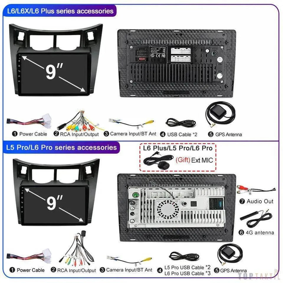 Poste Android 13 Toyota Yaris 2005-2012 //4G-64// | Autoradio | Android 14 | Écran Tactile | CarPlay | Bluetooth | GPS