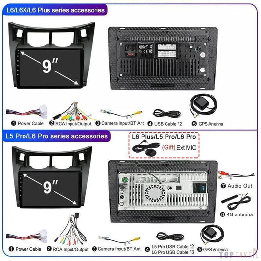 Poste Android 13 Toyota Yaris 2005-2012 //4G-64// | Autoradio | Android 14 | Écran Tactile | CarPlay | Bluetooth | GPS