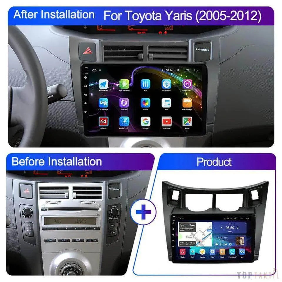 Poste Android 13 Toyota Yaris 2005-2012 //4G-64// | Autoradio | Android 14 | Écran Tactile | CarPlay | Bluetooth | GPS