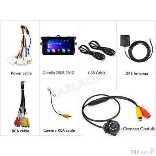 Poste Android 13//4G-64//Toyota Corolla 2007-2012 | Autoradio | Android 14 | Écran Tactile | CarPlay | Bluetooth | GPS