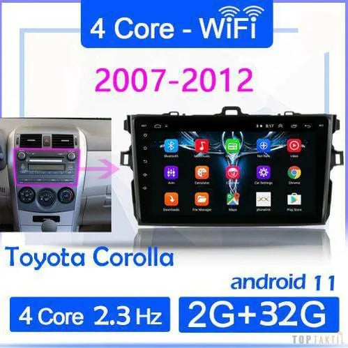 Poste Android 13//4G-64//Toyota Corolla 2007-2012 | Autoradio | Android 14 | Écran Tactile | CarPlay | Bluetooth | GPS