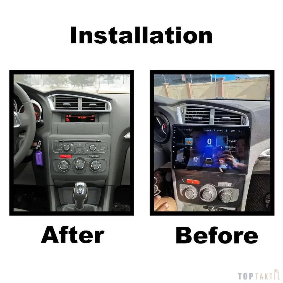 Poste Android Citroën C4 C-Triomphe 2013-2017 | Autoradio | Android 14 | Écran Tactile | CarPlay | Bluetooth | GPS