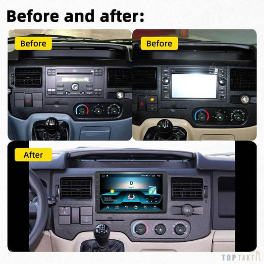 Poste Android Ford Transit 2009-2019//4G-64 | Autoradio | Android 14 | Écran Tactile | CarPlay | Bluetooth | GPS