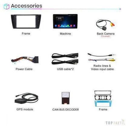 Poste Android13//4G-64//Bmw Série 3: E90,E91,318I,320I // 2005-2013 | Autoradio | Android 14 | Écran Tactile | CarPlay | Bluetooth | GPS