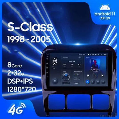 Poste Android13//4G-64//Mercedes Classe S W220/Carplay-Android Auto | Autoradio | Android 14 | Écran Tactile | Bluetooth | GPS