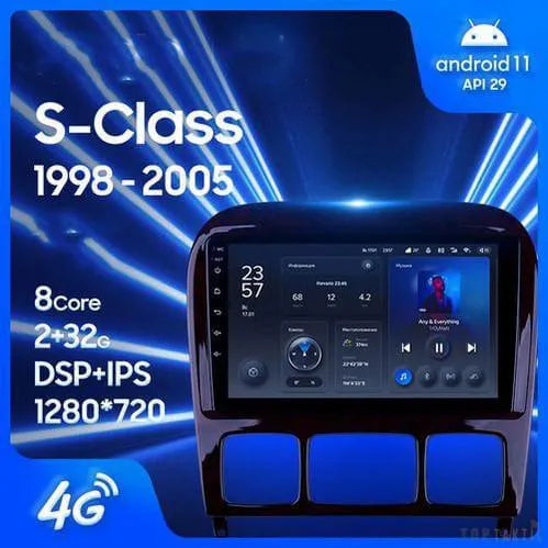Poste Android13//4G-64//Mercedes Classe S W220/Carplay-Android Auto | Autoradio | Android 14 | Écran Tactile | Bluetooth | GPS