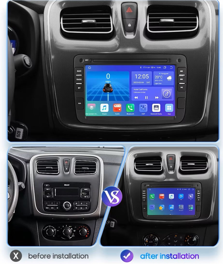 Dacia Universal | Android 13 Autoradio | Apple CarPlay | Android Auto