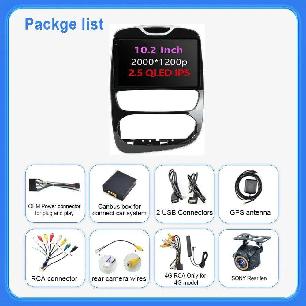 Poste Autoradio Android 13//4G-64G- Renault Clio 2012-2016 | Android 14 | Écran Tactile | CarPlay | Bluetooth | GPS