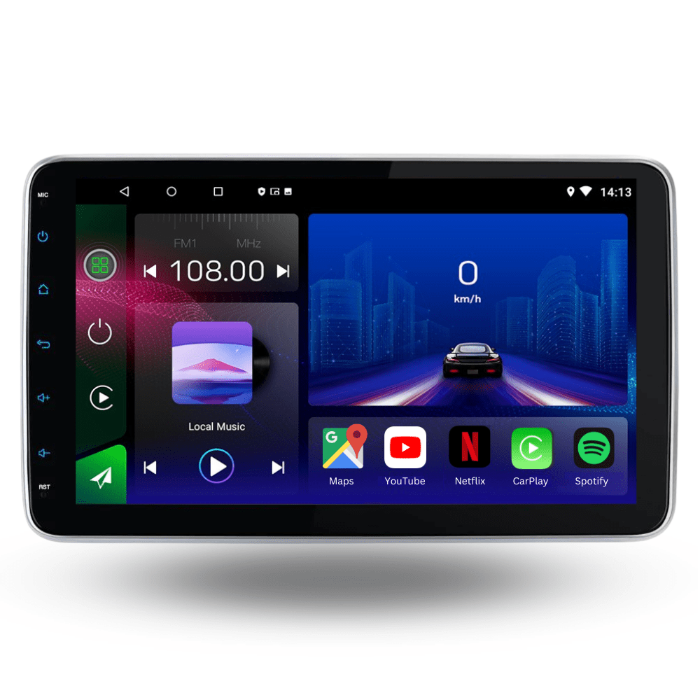 Universal | Écran de 10 pouces | Din simple 360 | Android 15 Autoradio | Apple CarPlay | Android Auto - toptaktil