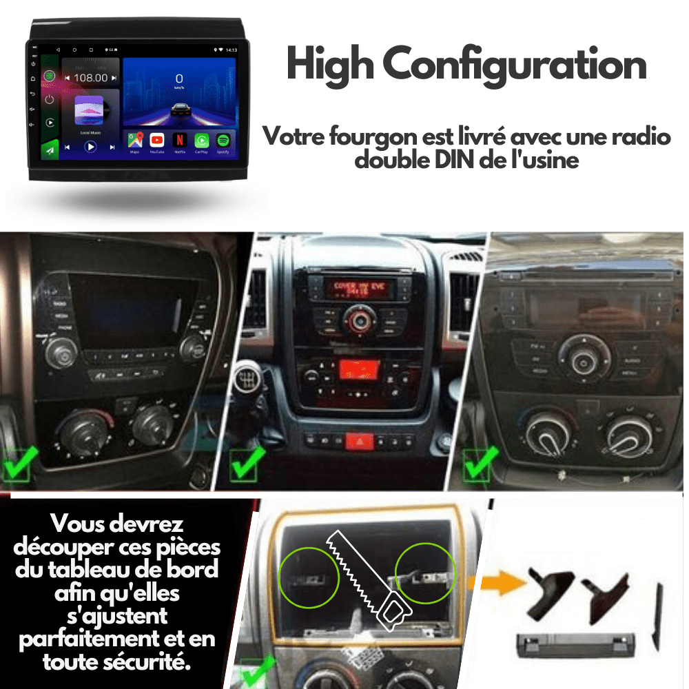 Autoradio Android 15 pour Fiat Ducato, Peugeot Boxer, Citroen Relay Jumper 2006-2022 - toptaktil