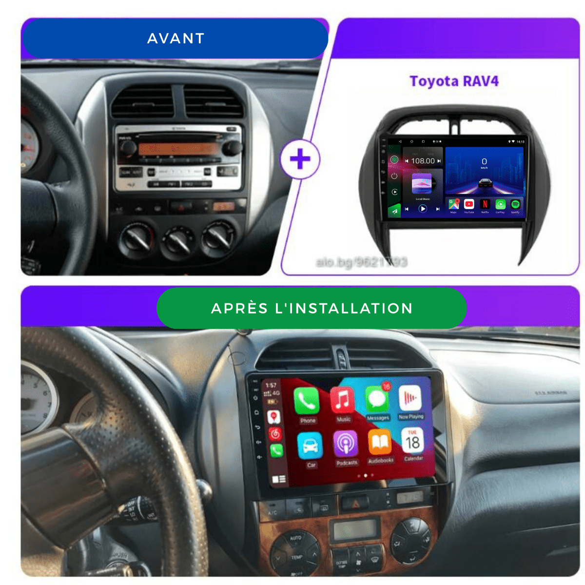 Toyota RAV4 | 2003 - 2005 | Android 15 Autoradio | Apple CarPlay | Android Auto - toptaktil
