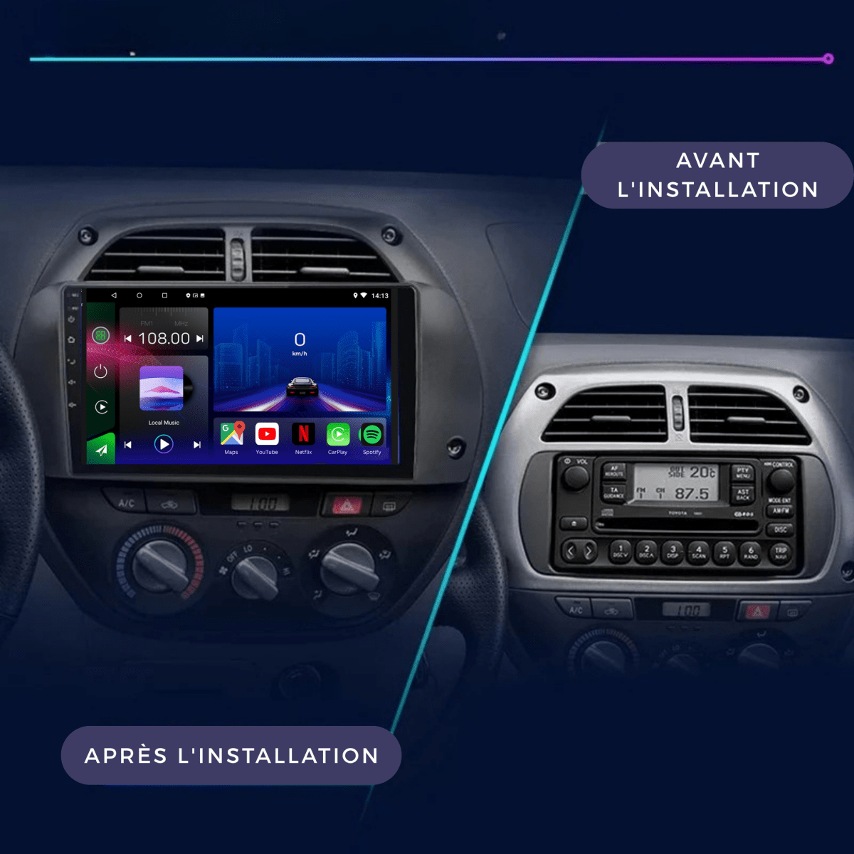 Toyota RAV4 | 2001 - 2006 | Android 15 Autoradio | Apple CarPlay | Android Auto - toptaktil