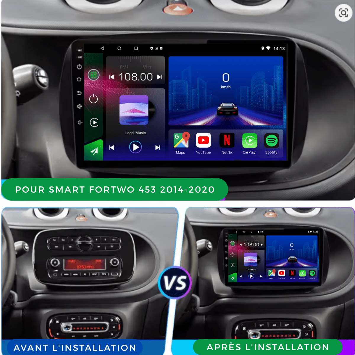 Smart | Fortwo 453 | 2015 - 2020 | Android 15 Autoradio | Apple CarPlay | Android Auto - toptaktil