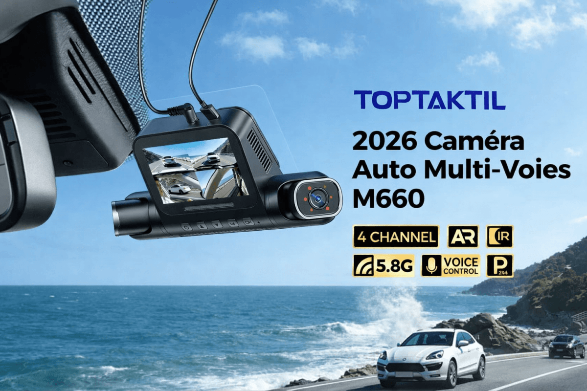 Dashcam 4 Canaux 4K avec GPS - Enregistrement 360° & Vision Nocturne - TOP TAKTIL M660 - toptaktil