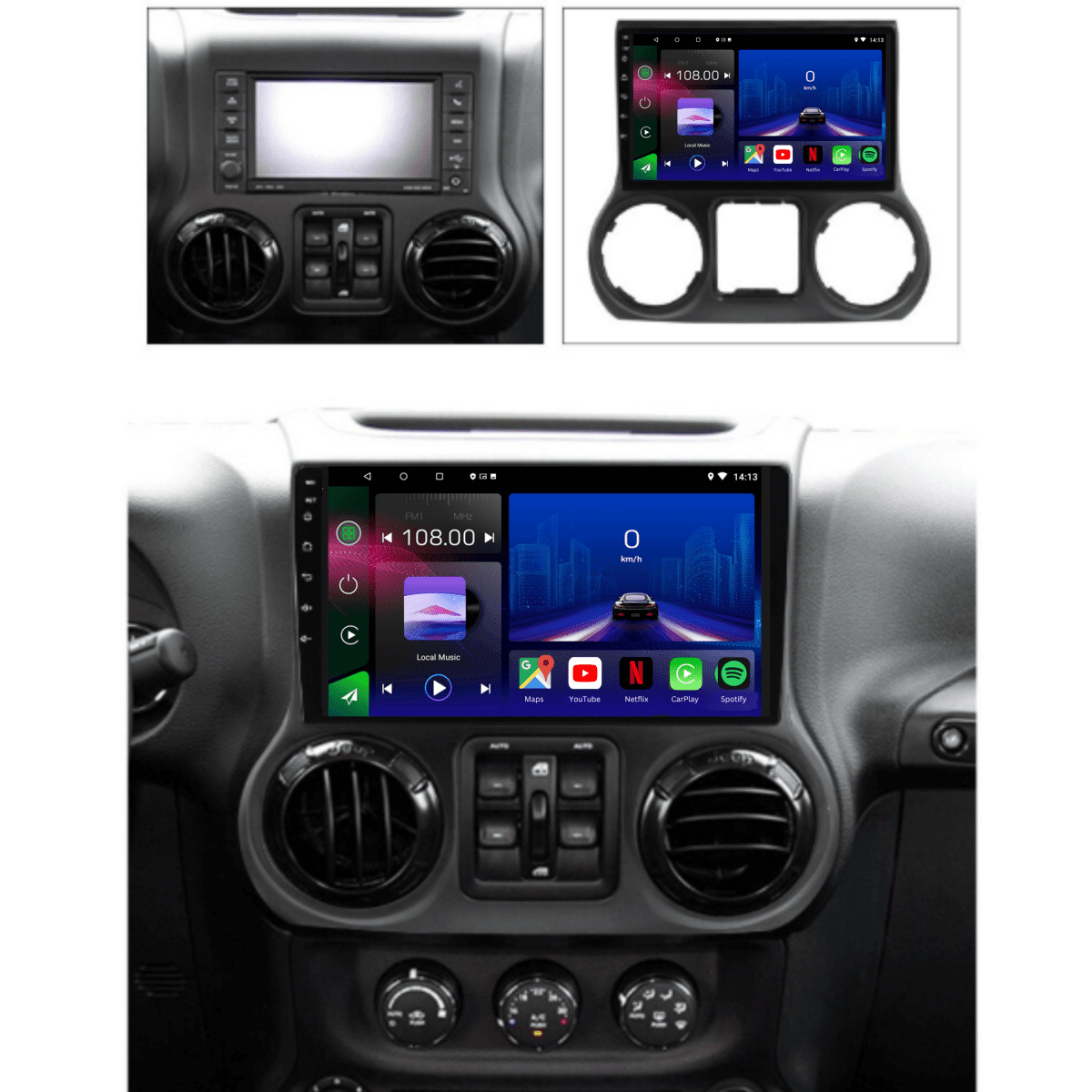 Jeep Wrangler | 2008 - 2017 | Android 15 Autoradio | Apple CarPlay | Android Auto - toptaktil