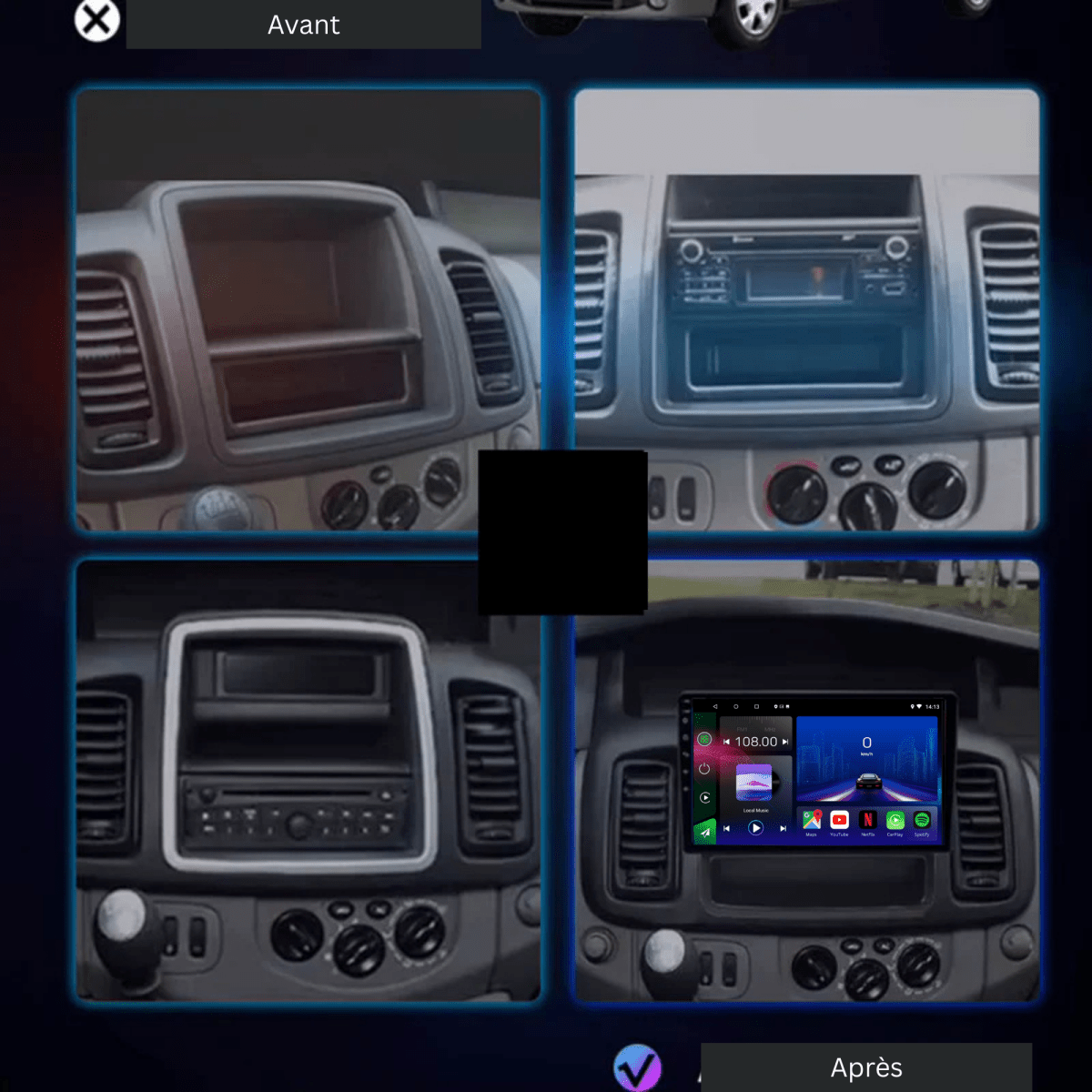 Autoradio Android 15 pour Opel Vivaro, Renault Traffic, Nissan Primastar 2010-2014 - toptaktil