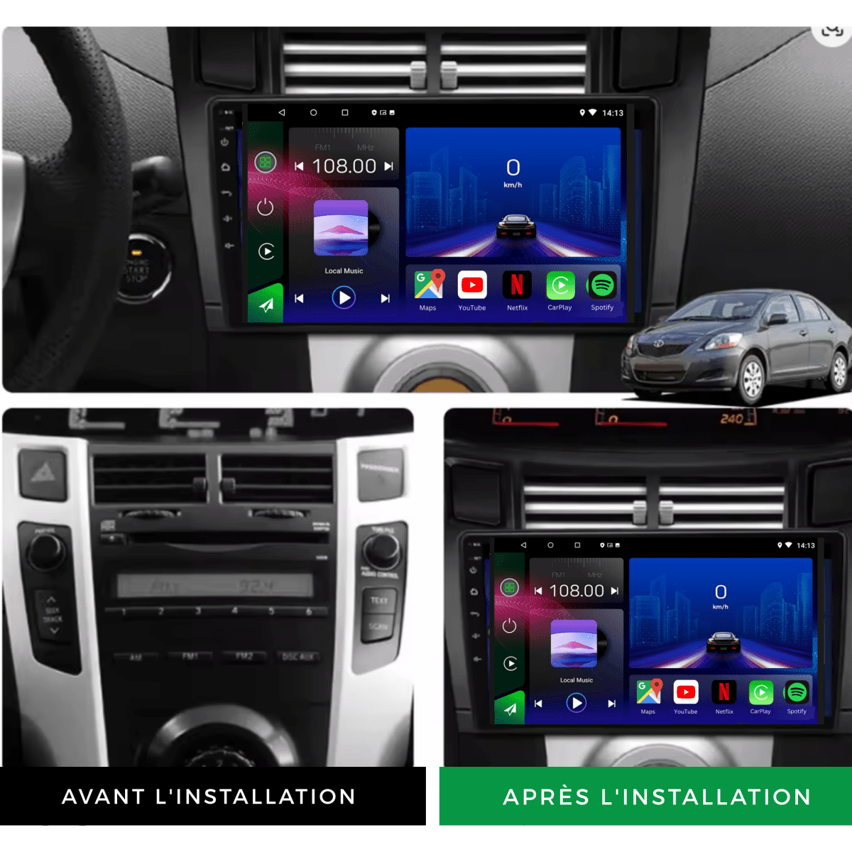 Toyota Yaris | 2005 - 2012 | Android 15 Autoradio | Apple CarPlay | Android Auto - toptaktil