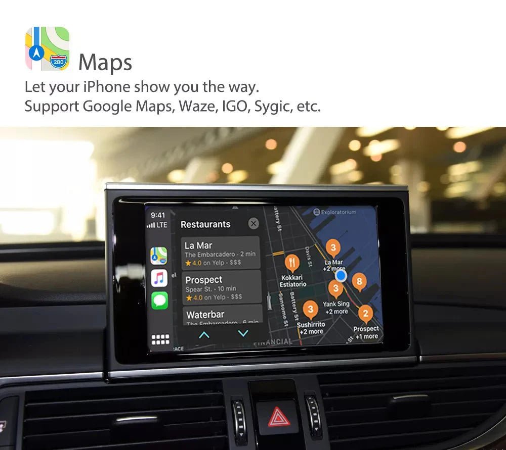 Apple CarPlay sans fil | Rétrofit pour Audi | Android Auto | Décodeur | Intégration - toptaktil