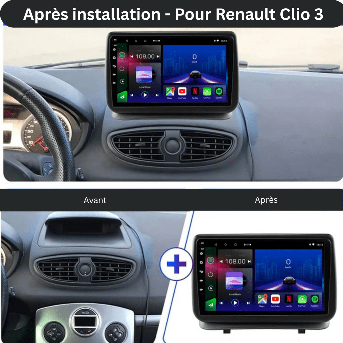 Renault Clio 3 | 2005 - 2014 | Android 15 Autoradio | Apple CarPlay | Android Auto - toptaktil
