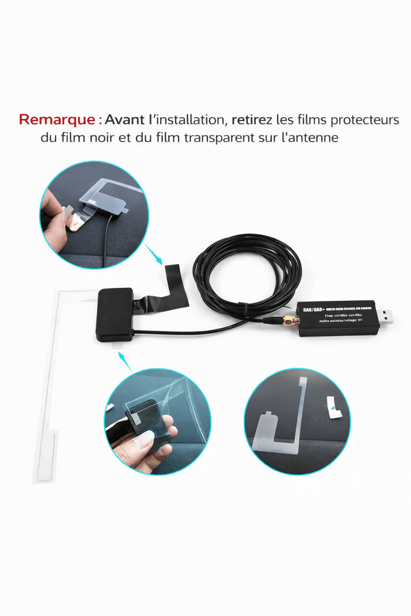 Adaptateur d'antenne DAB+ Dongle pour autoradio Android - toptaktil