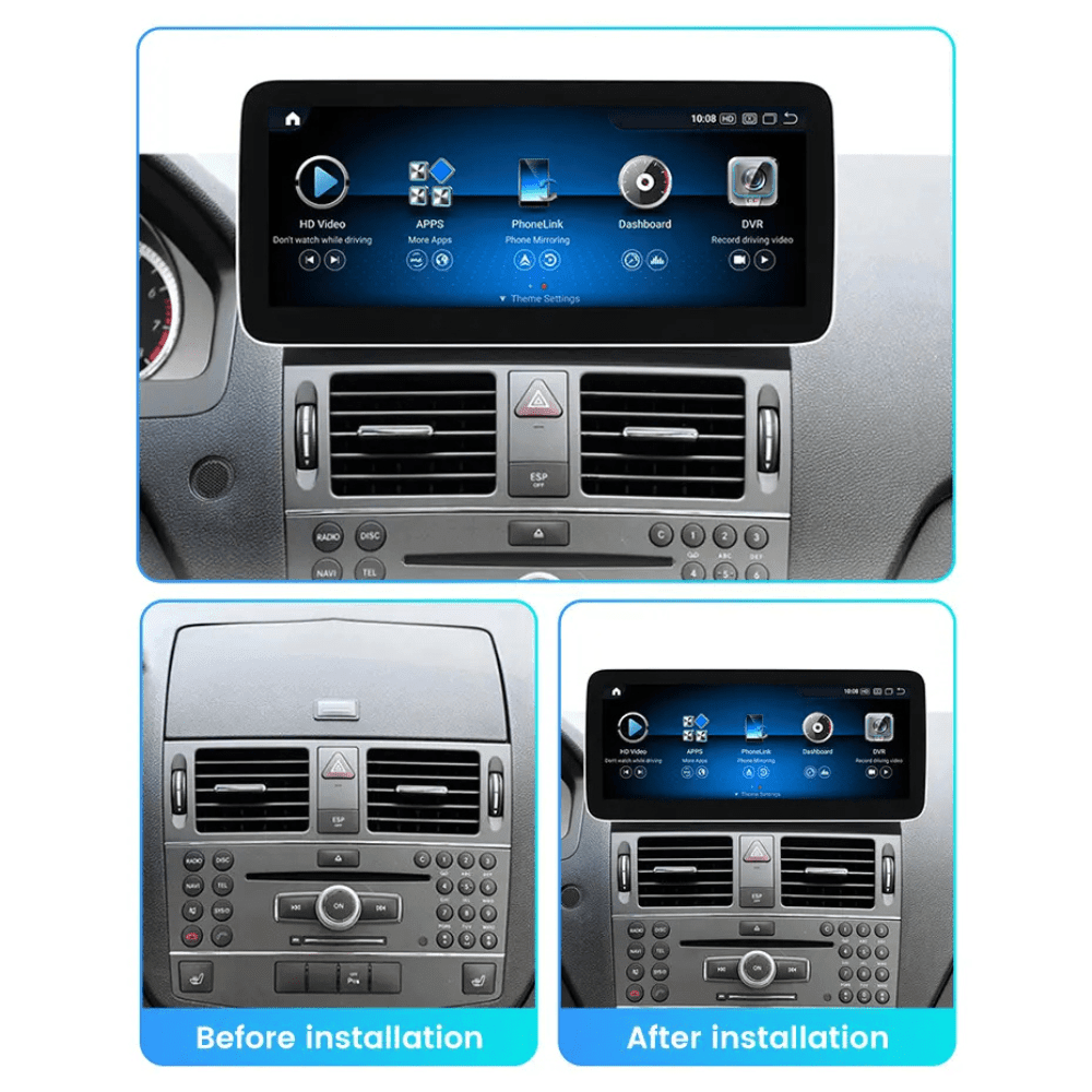 Mercedes C Class 2007 - 2014 W204 Android 15 Autoradio CarPlay & Android Auto NTG 5.0 - toptaktil